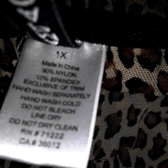 Rampage Leopard Print Lace Babydoll Lingerie Plus Size 1X Mesh Chemise Slip - Picture 7 of 7
